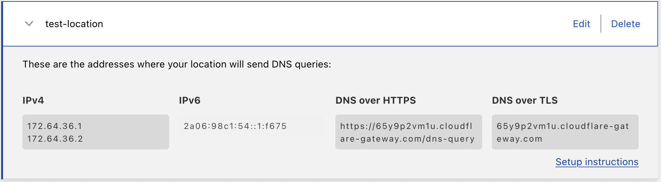 View IP addresses and hostnames assigned to a DNS location