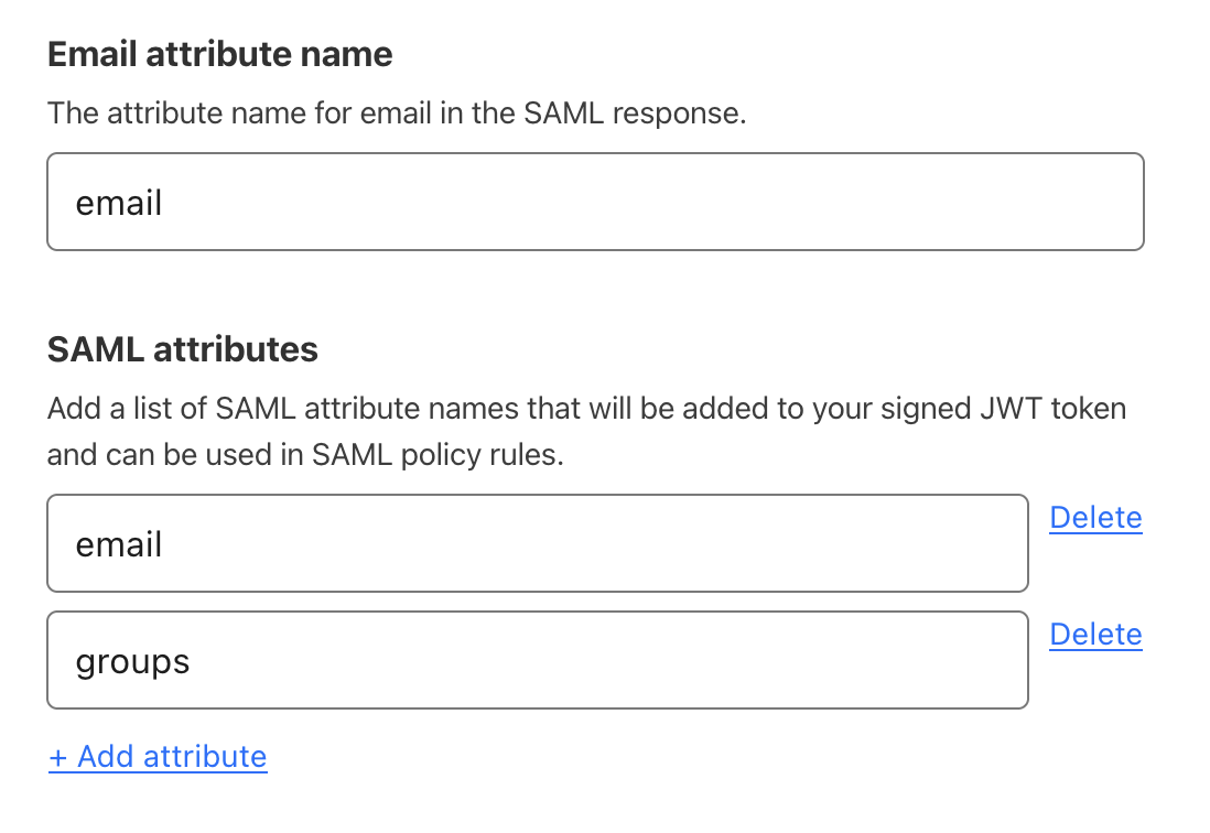 Adding optional SAML attributes in Zero Trust