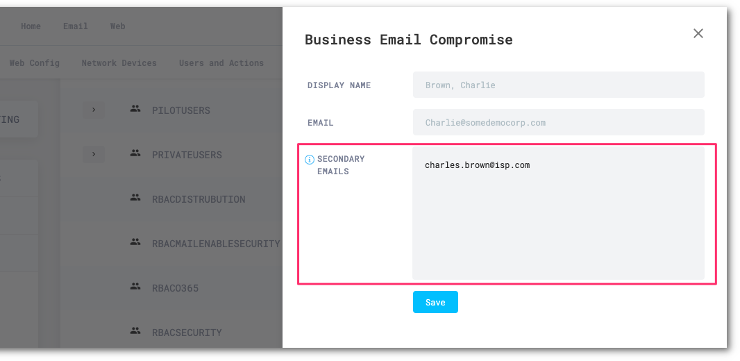 Add each new email address to the Secondary Emails field. Place each address on a separate line