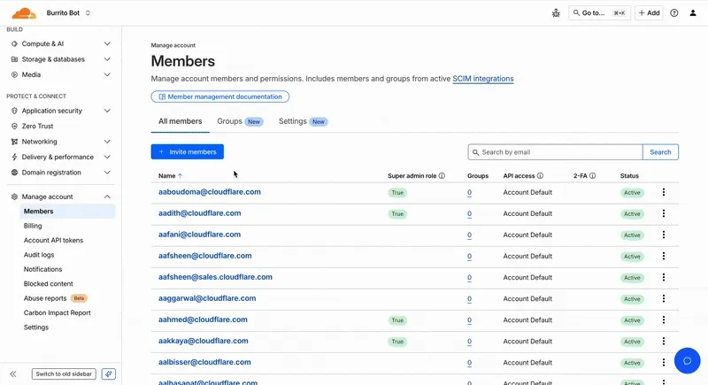 Cloudflare Fundamentals - Revamped Member Management UI 6 Updated Invite Flow UX
