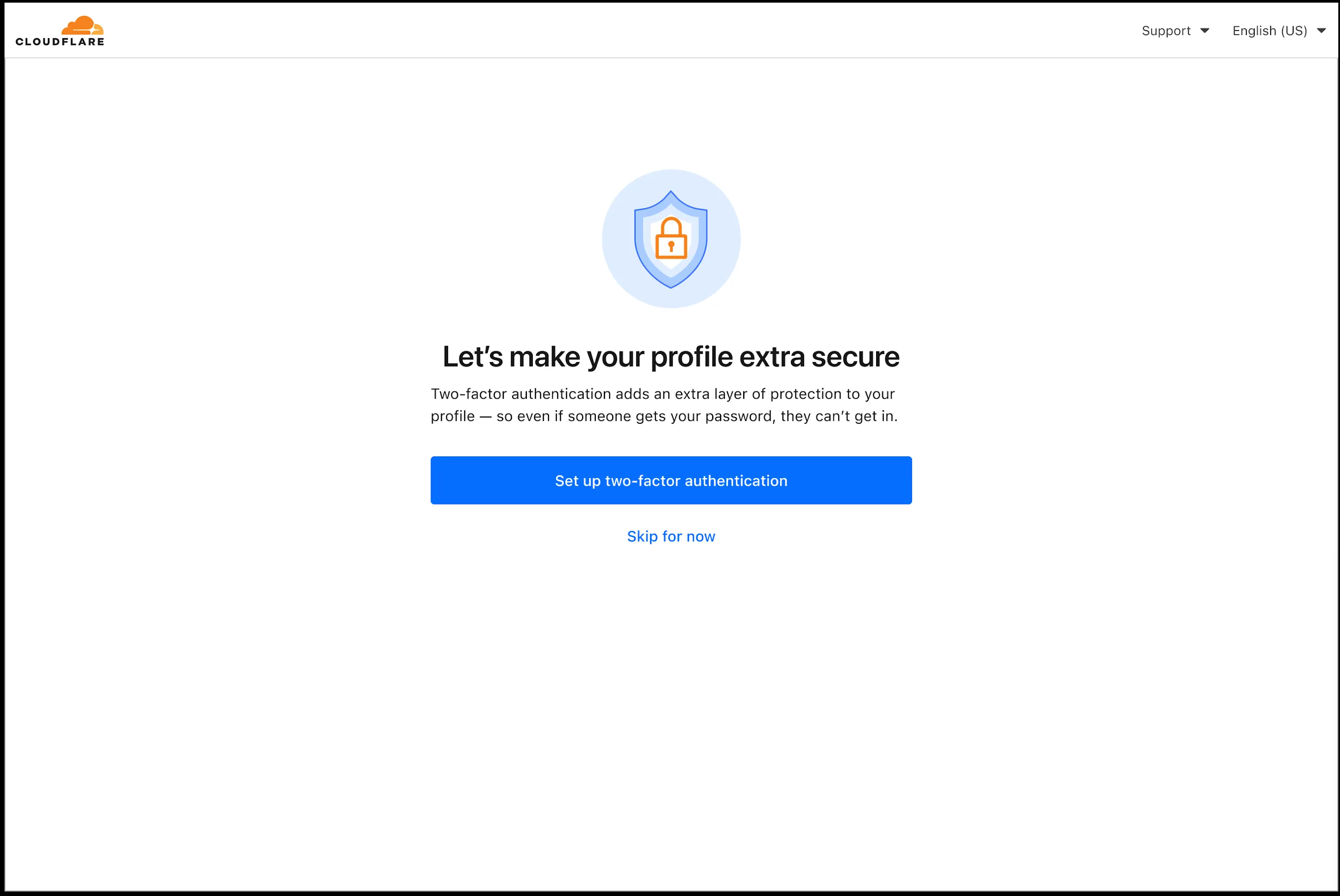 Screenshot of new 2FA enrollment experience