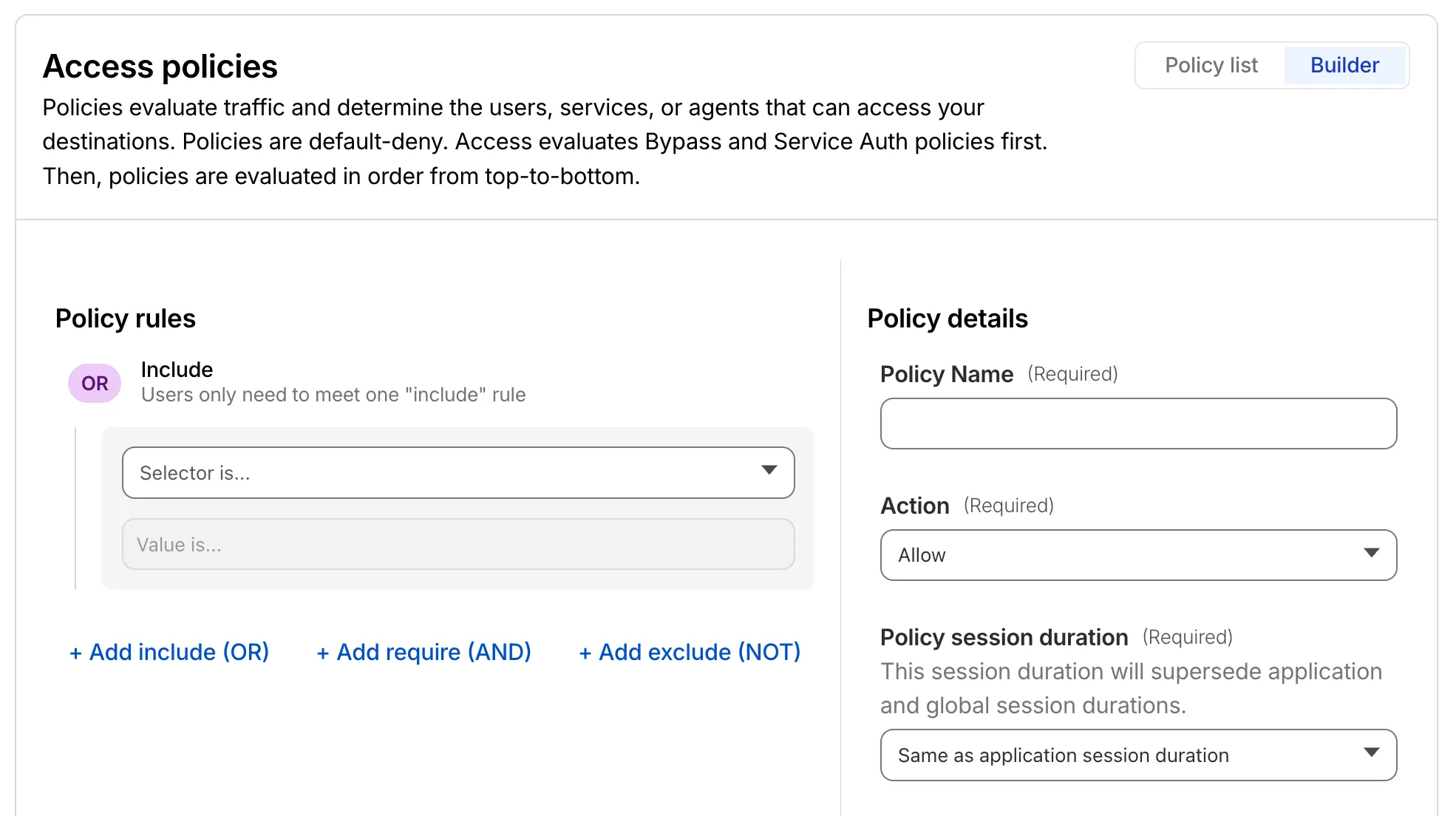 New Access application builder