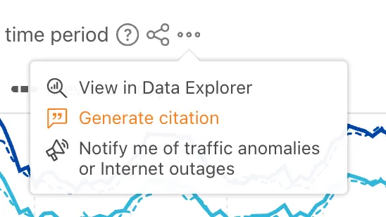 Screenshot of the generate citation icon in the widget action bar