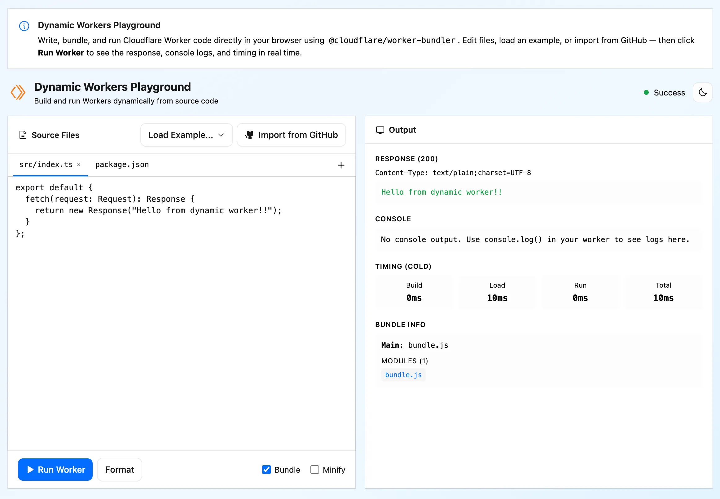 Dynamic Workers Playground UI