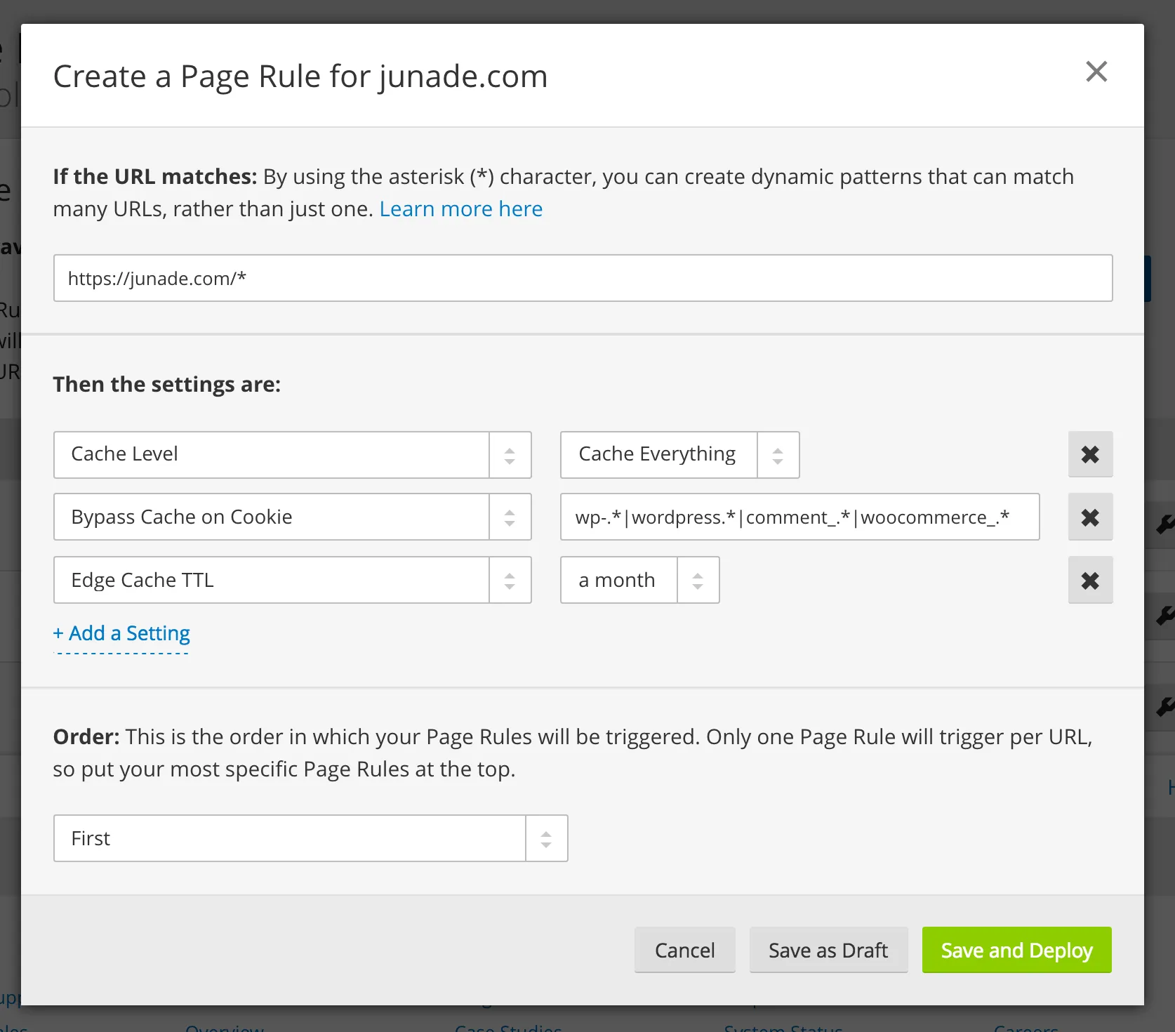 Creating a cache rule for anonymous page views.