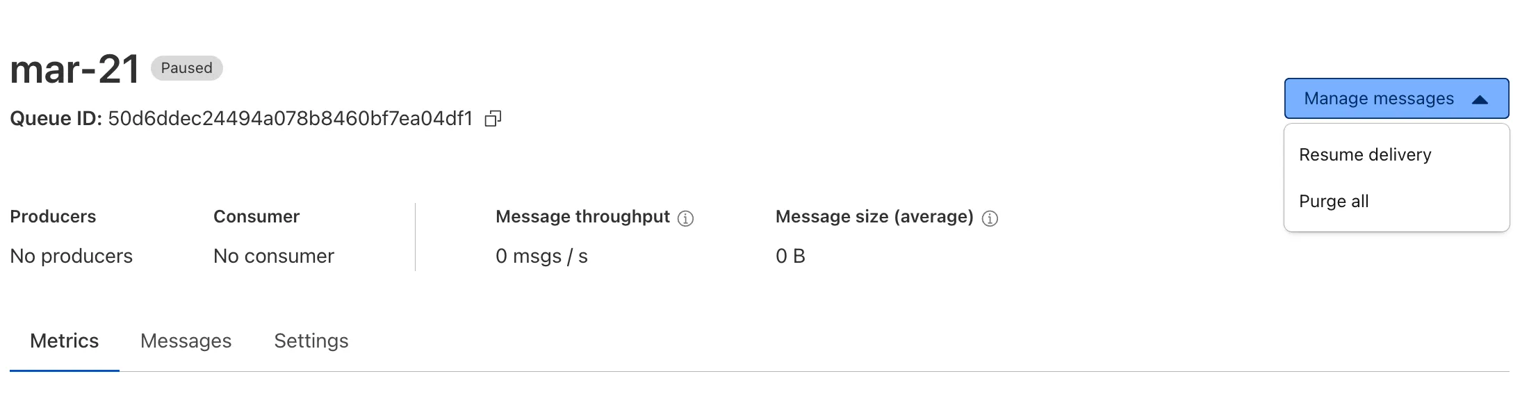 Pause and purge using the dashboard