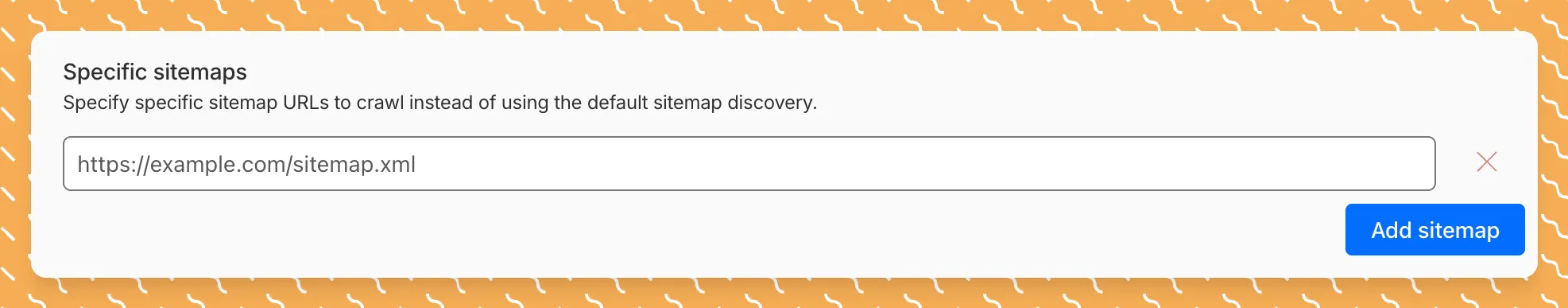Specify a sitemap in Parsinh options