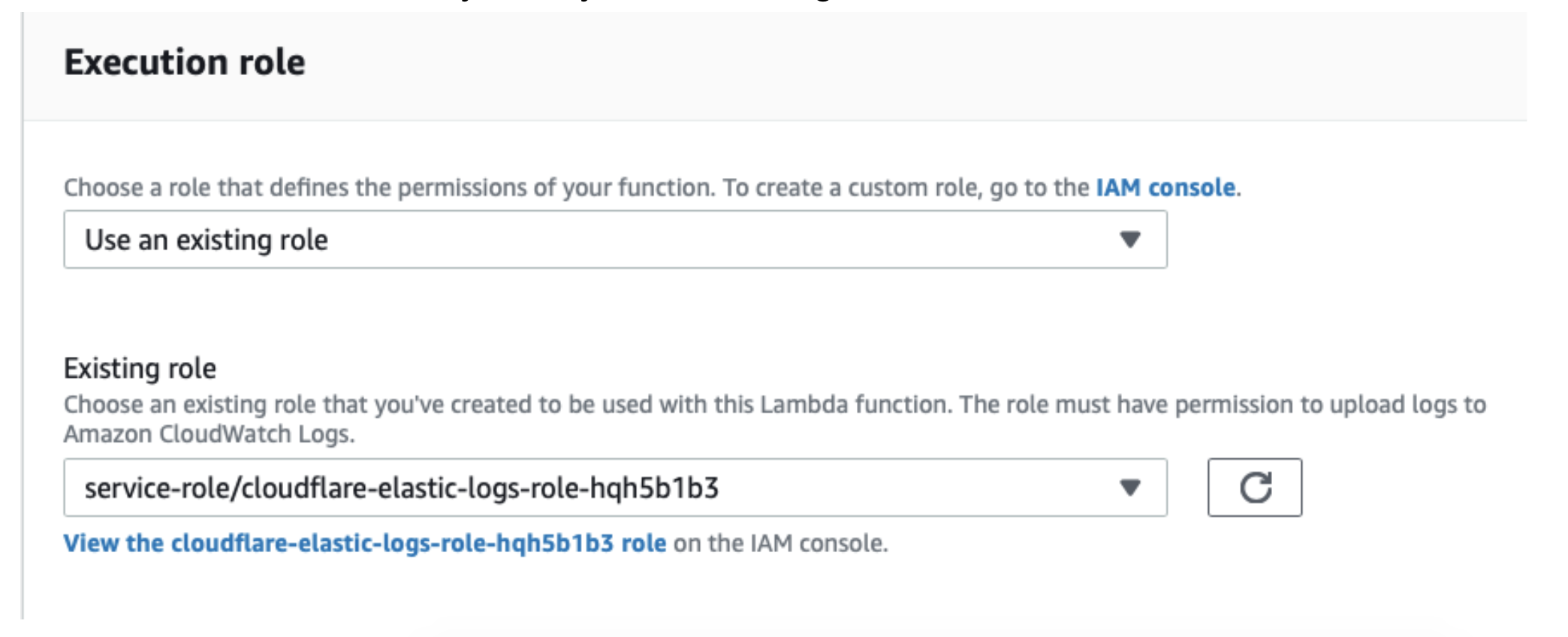 Configuring the Elastic Lambda execution role