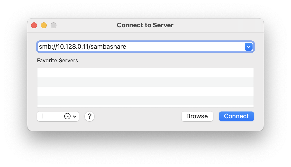 Connect to SMB server in macOS