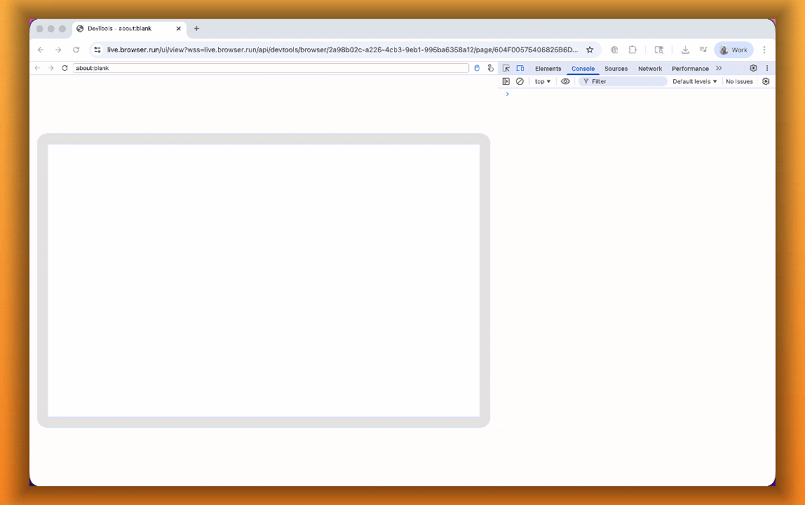Browser Run lab session showing WebMCP tools being discovered and executed in the Chrome DevTools console to book a hotel