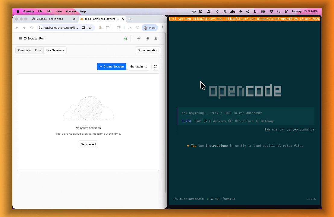 Browser Run Live View showing an AI agent navigating a hotel booking site in real time