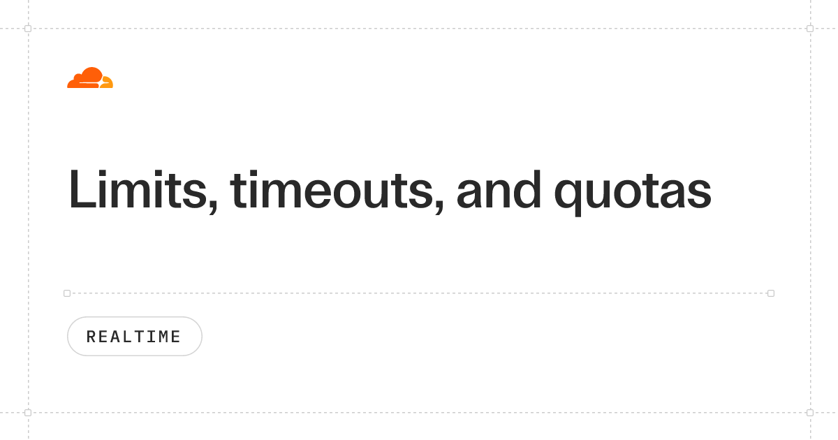 Limits, timeouts, and quotas · Cloudflare Realtime docs