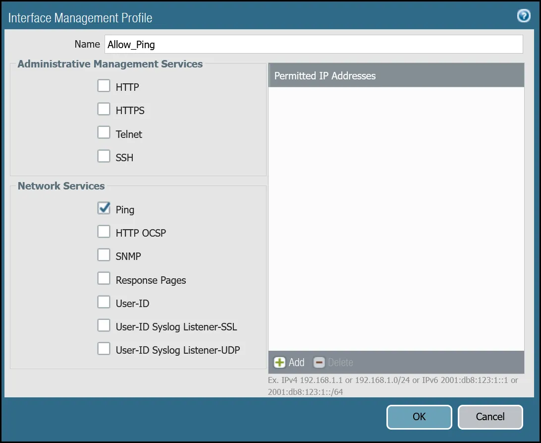 Interface Mgmt Profile