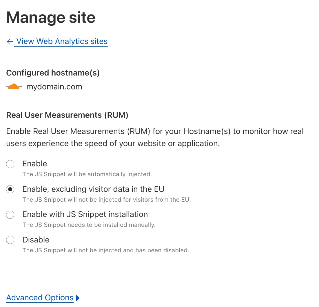 RUM Enablement UI