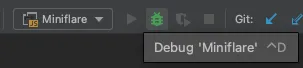 WebStorm configuration debug button