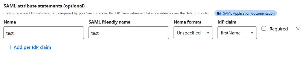 SAML field additions