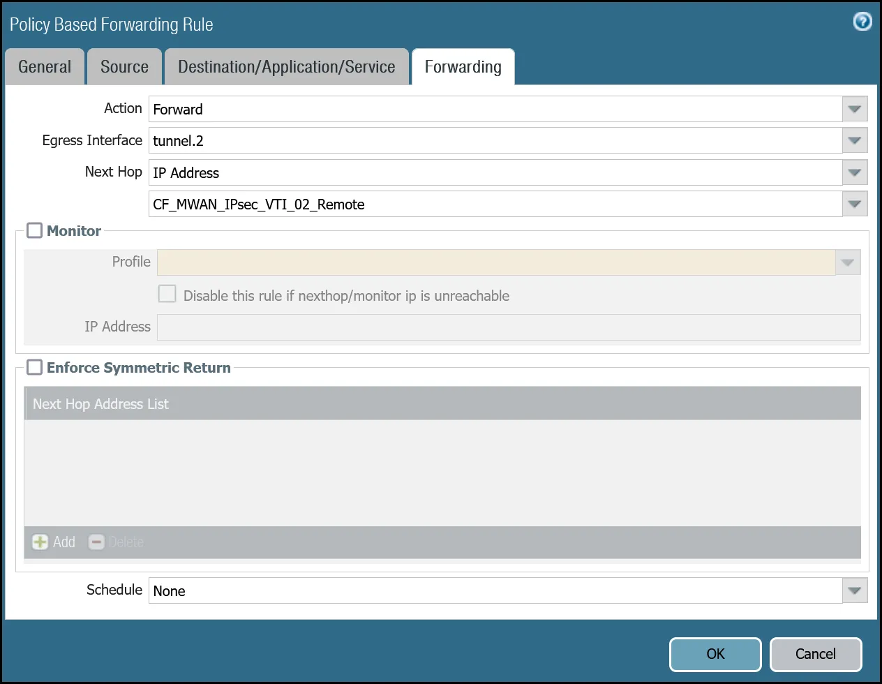 PBF: Trust to Magic WAN via tunnel.2 - Forwarding